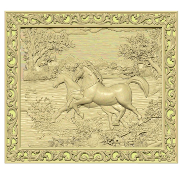 Two Horses Running 3d Art Painting Stl File Free Download A000292