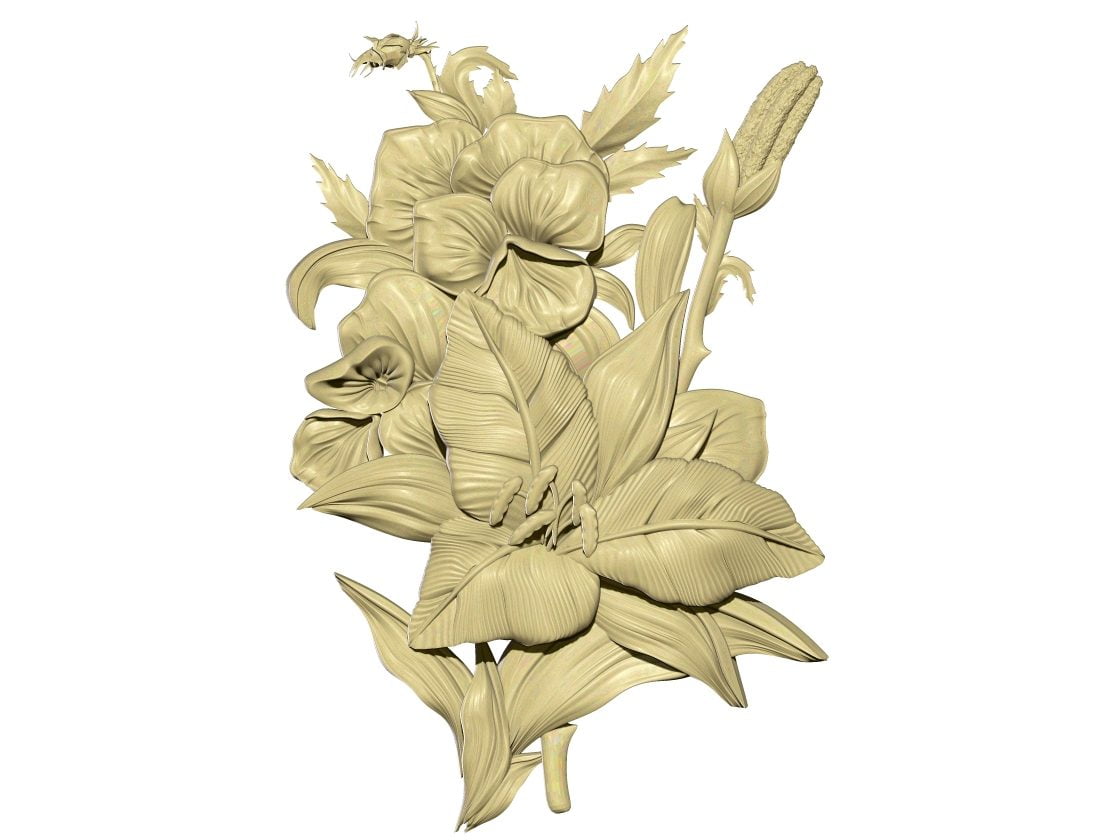 Flower For Wood Carving Stl File Free Download A000337
