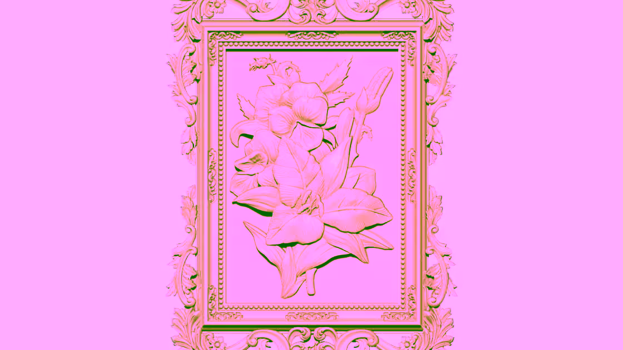 Flower With Frame Stl File Free Download A000328