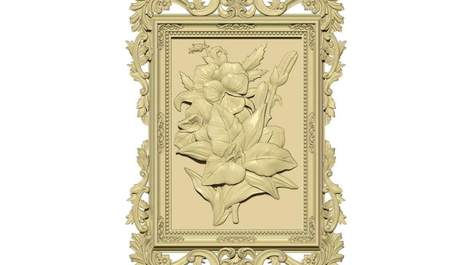 Flower With Frame Stl File Free Download A000328