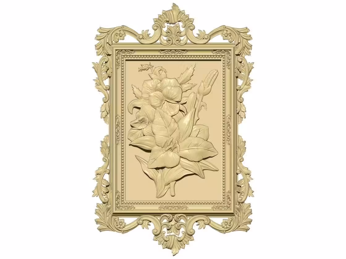 Flower With Frame Stl File Free Download A000328