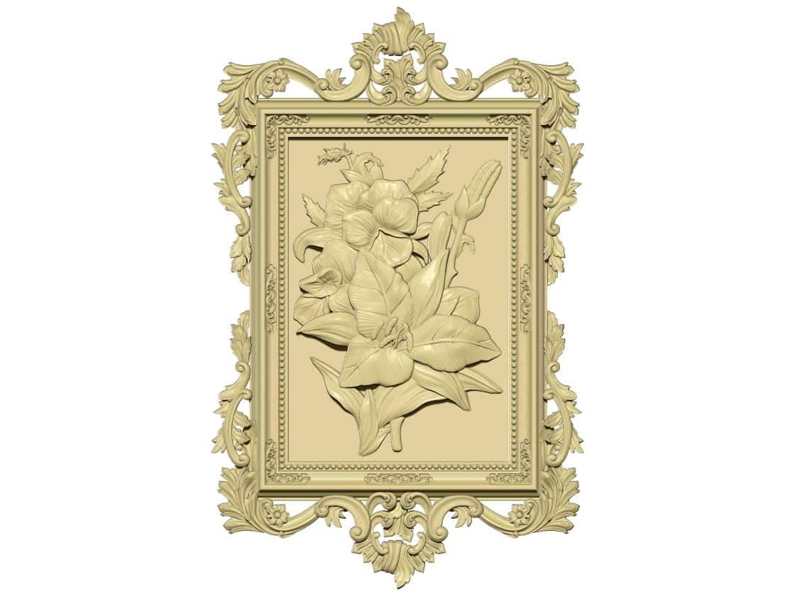 Flower With Frame Stl File Free Download A000328