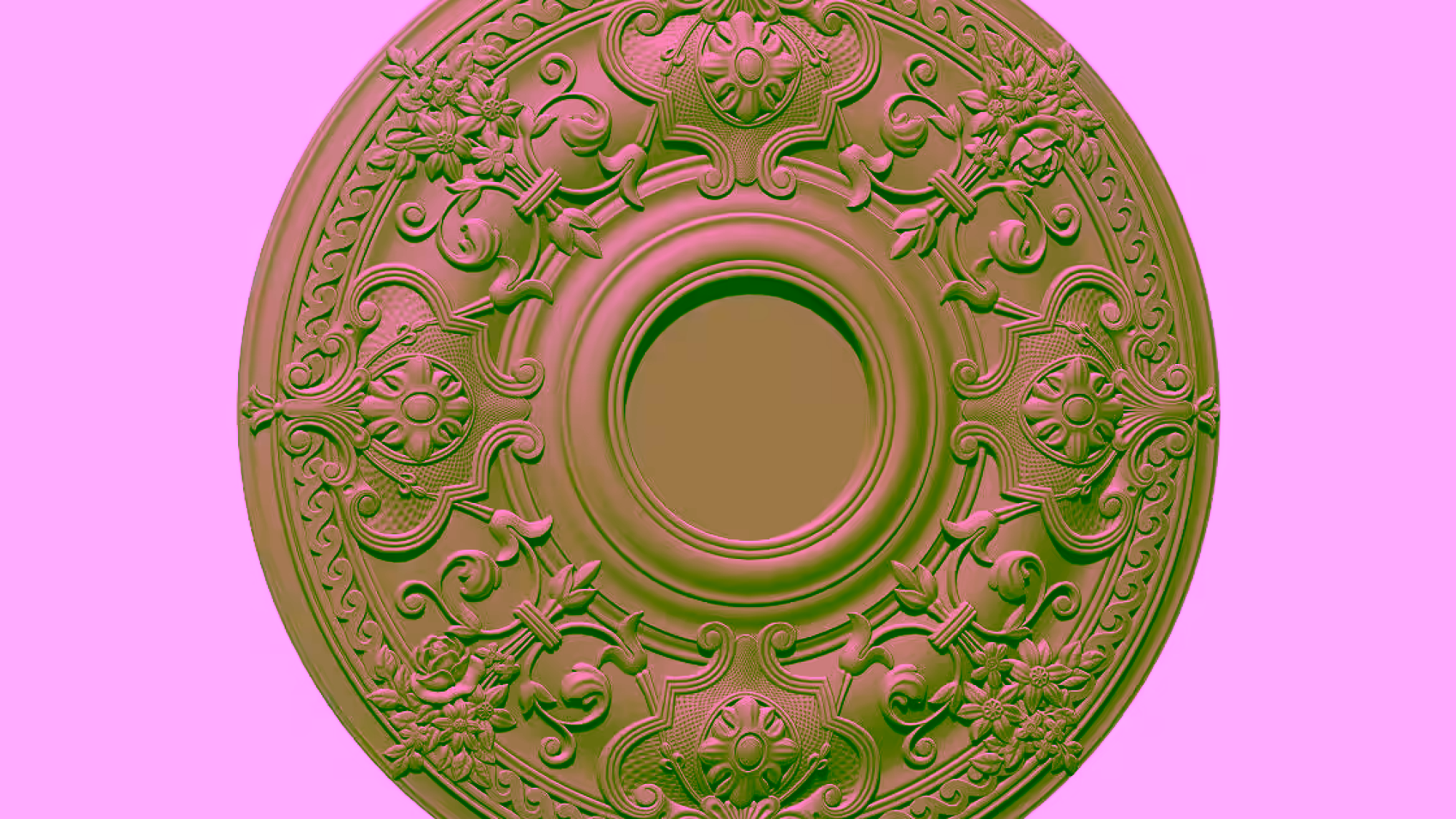 3d Ceiling Rose Design Download Stl File A000393