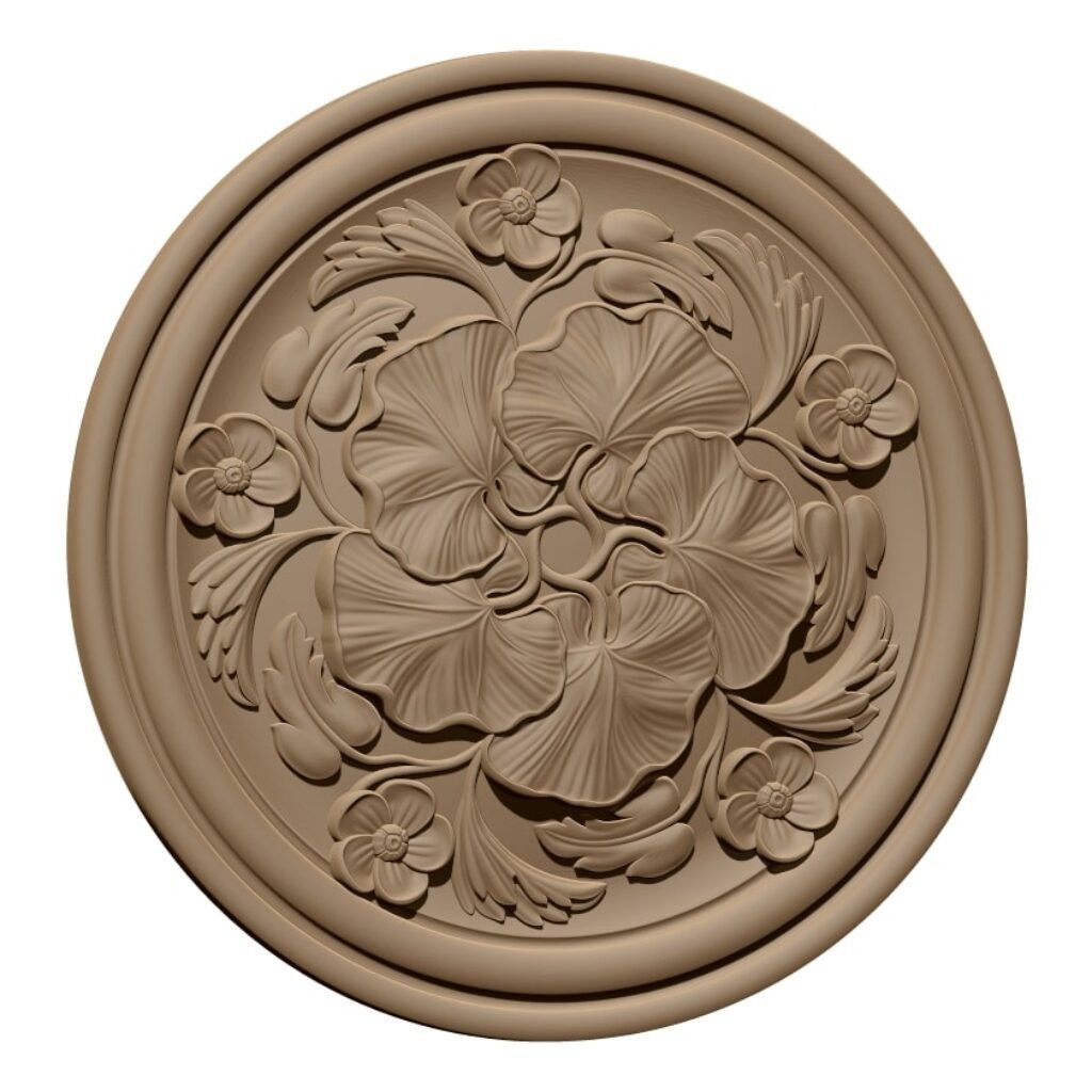 Ceiling Rose 3d Design Download Stl File A000394