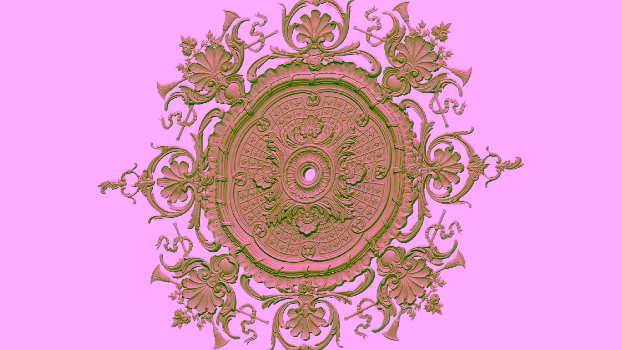 Ceiling Rose 3d Model Stl File For Cnc Carving A000399
