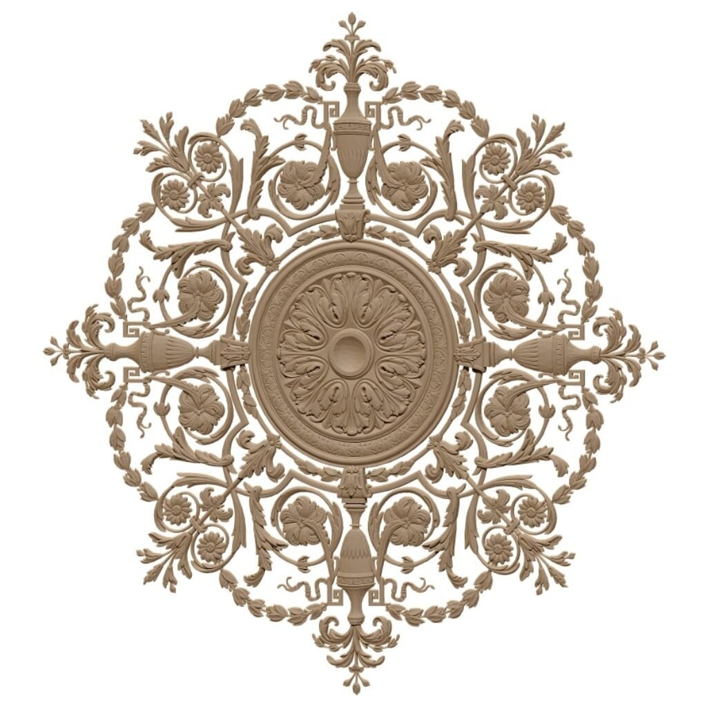 Ceiling Rose 3d Model Stl File Free For Wood Carving A000398