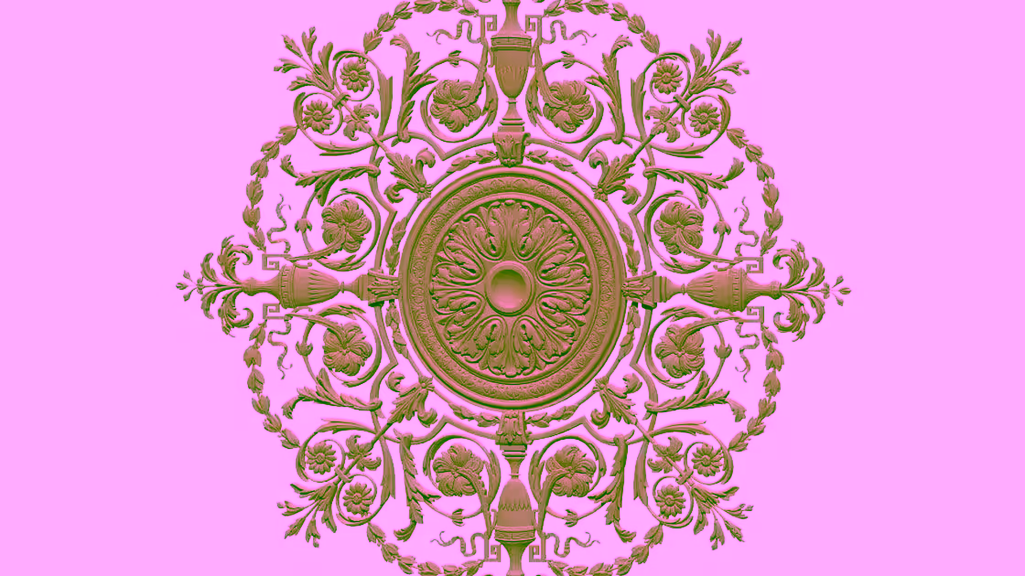 Ceiling Rose 3d Model Stl File Free For Wood Carving A000398