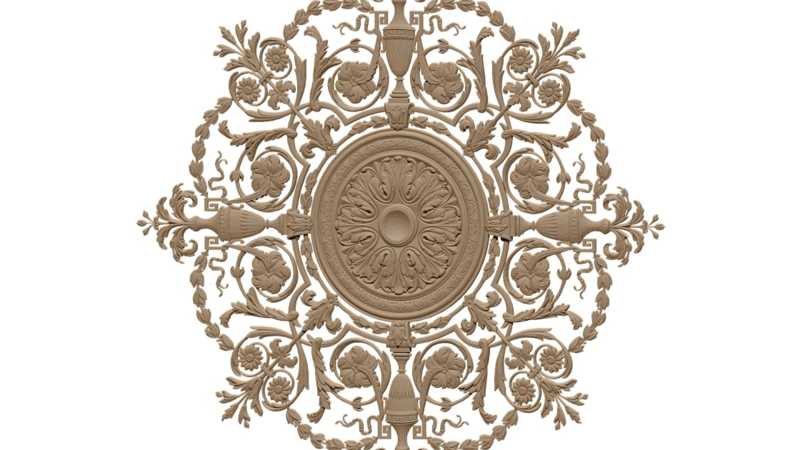 Ceiling Rose 3d Model Stl File Free For Wood Carving A000398