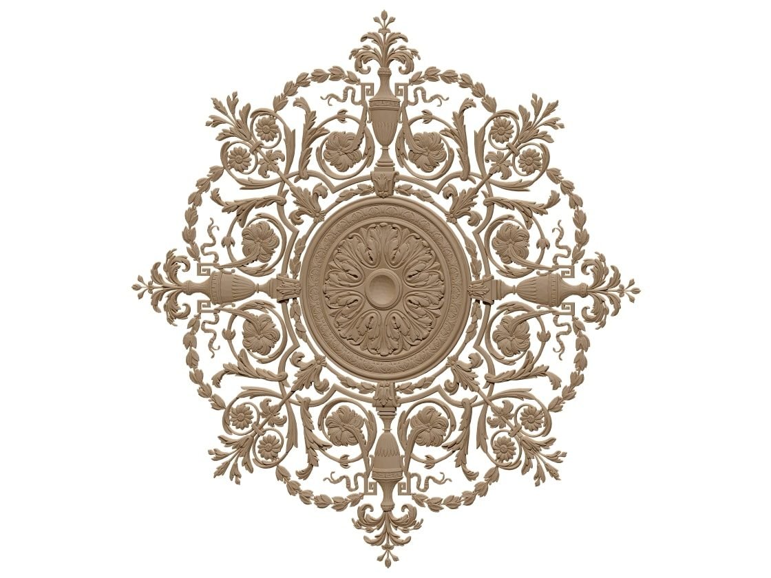 Ceiling Rose 3d Model Stl File Free For Wood Carving A000398