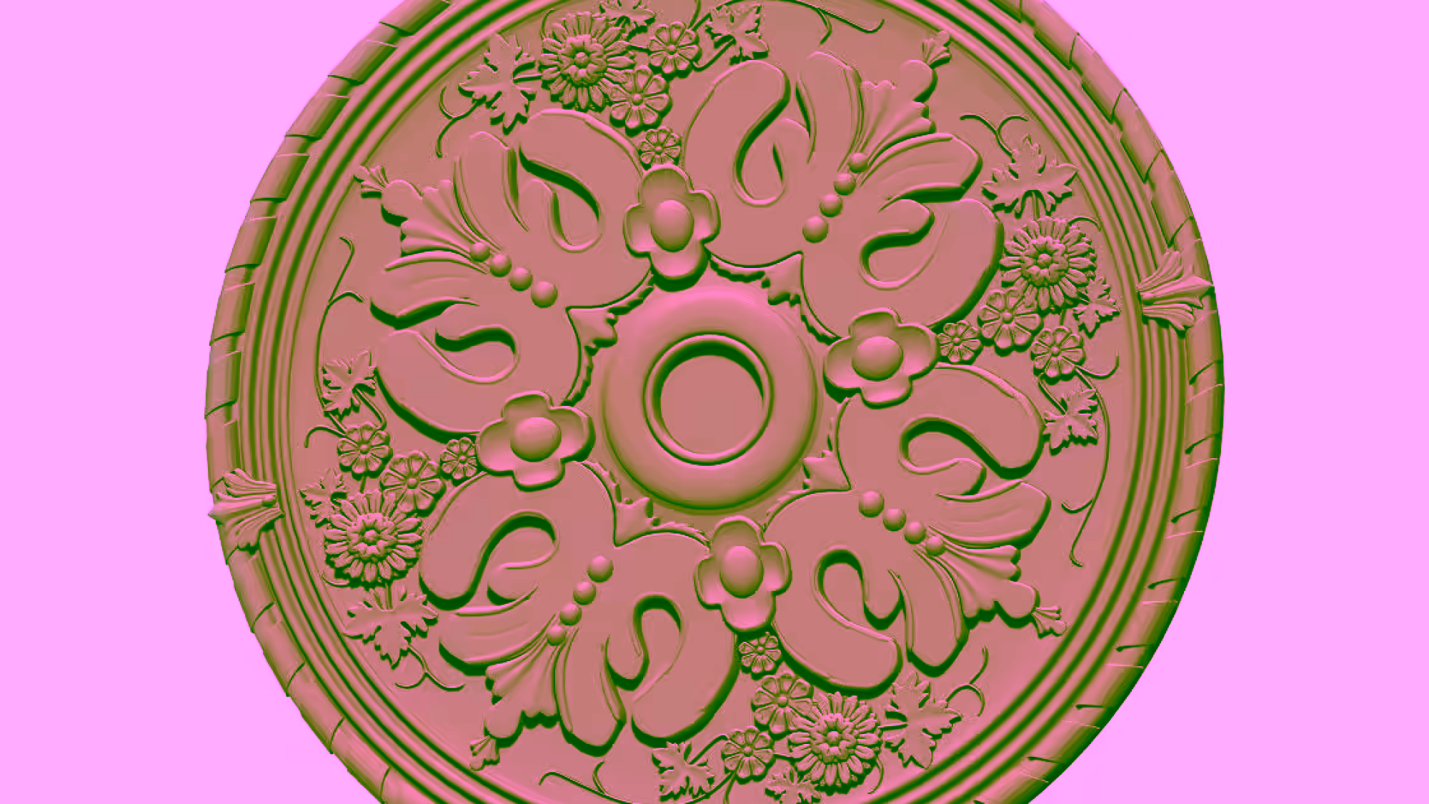 Ceiling Rose Design 3d Model For Cnc Carving – A000408