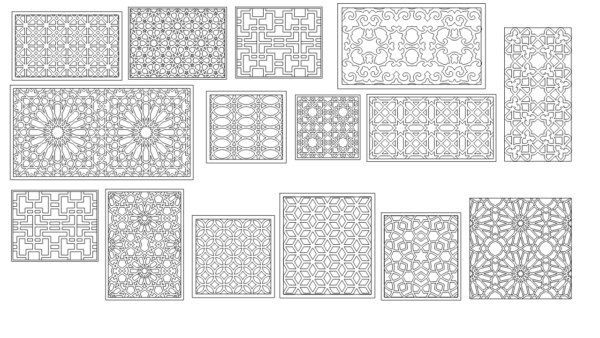 Jali Cutting 15 Patterns Design For Cnc Laser And Router Cutting Dxf Vector File