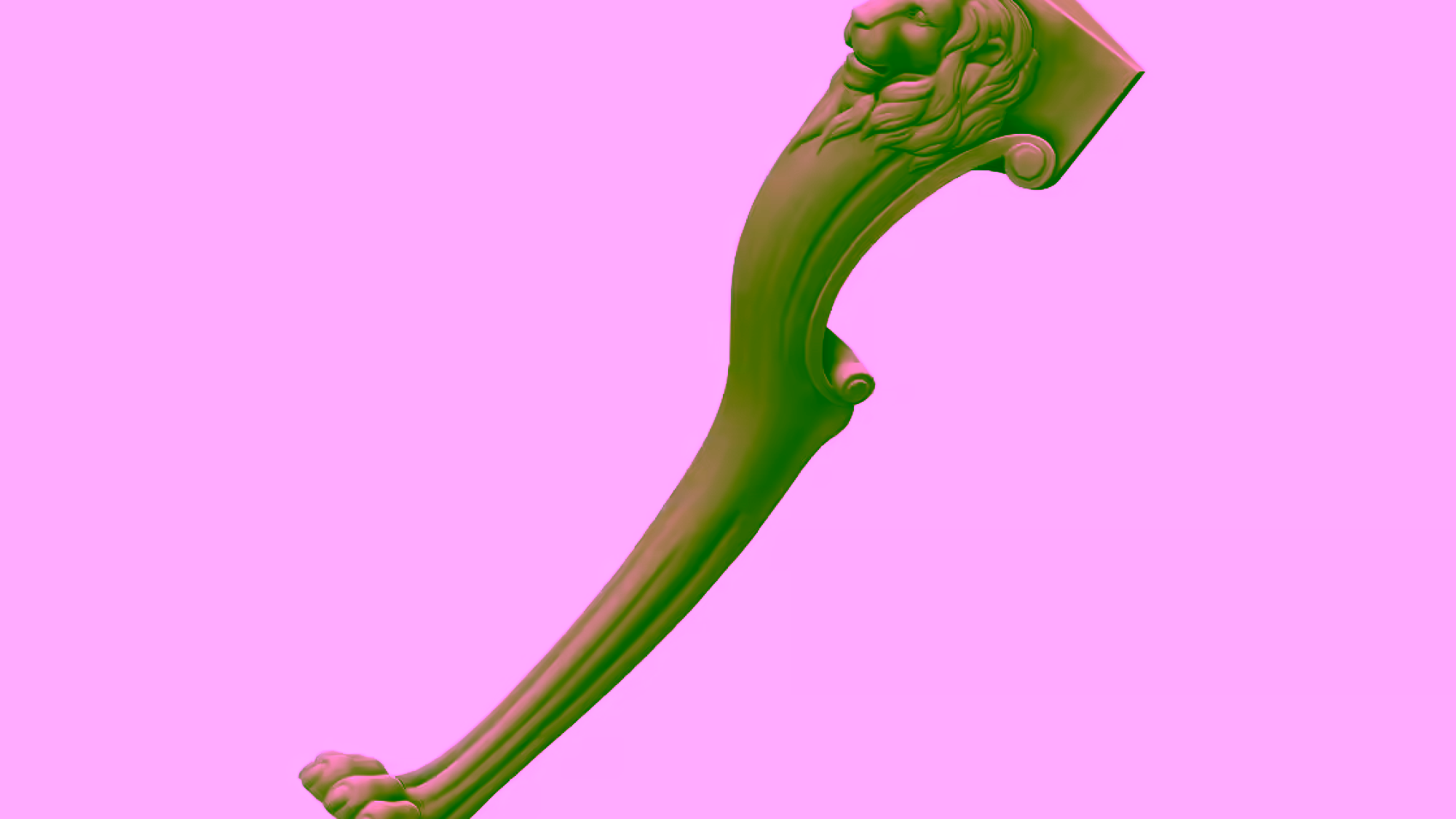 Lion Table Leg Design Stl File Free A000374