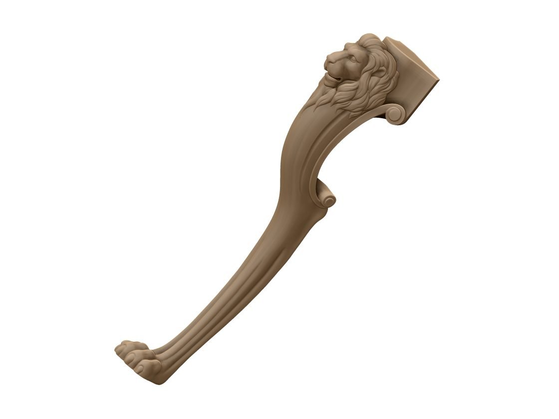 Lion Table Leg Design Stl File Free A000374