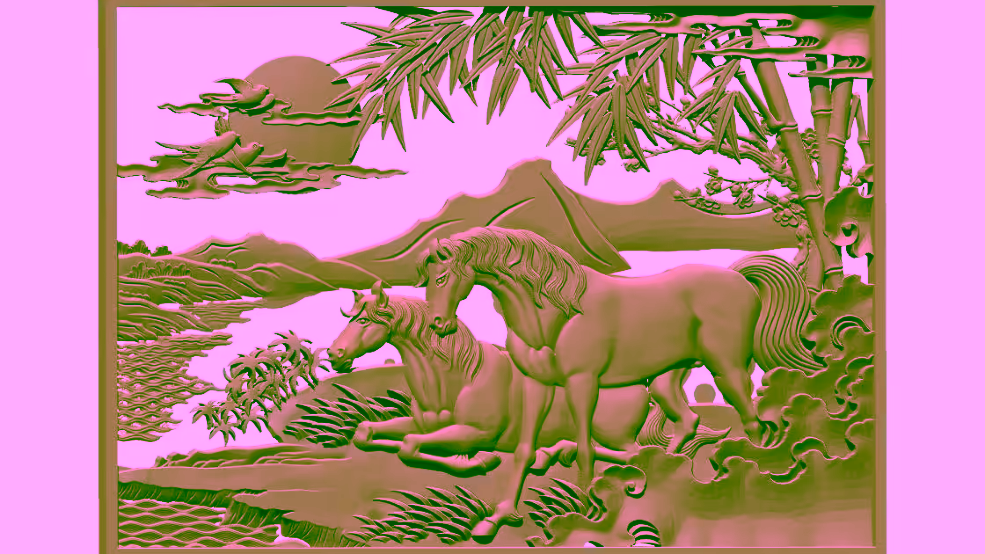 2 Horses 3d Model Stl File Free Download A000449
