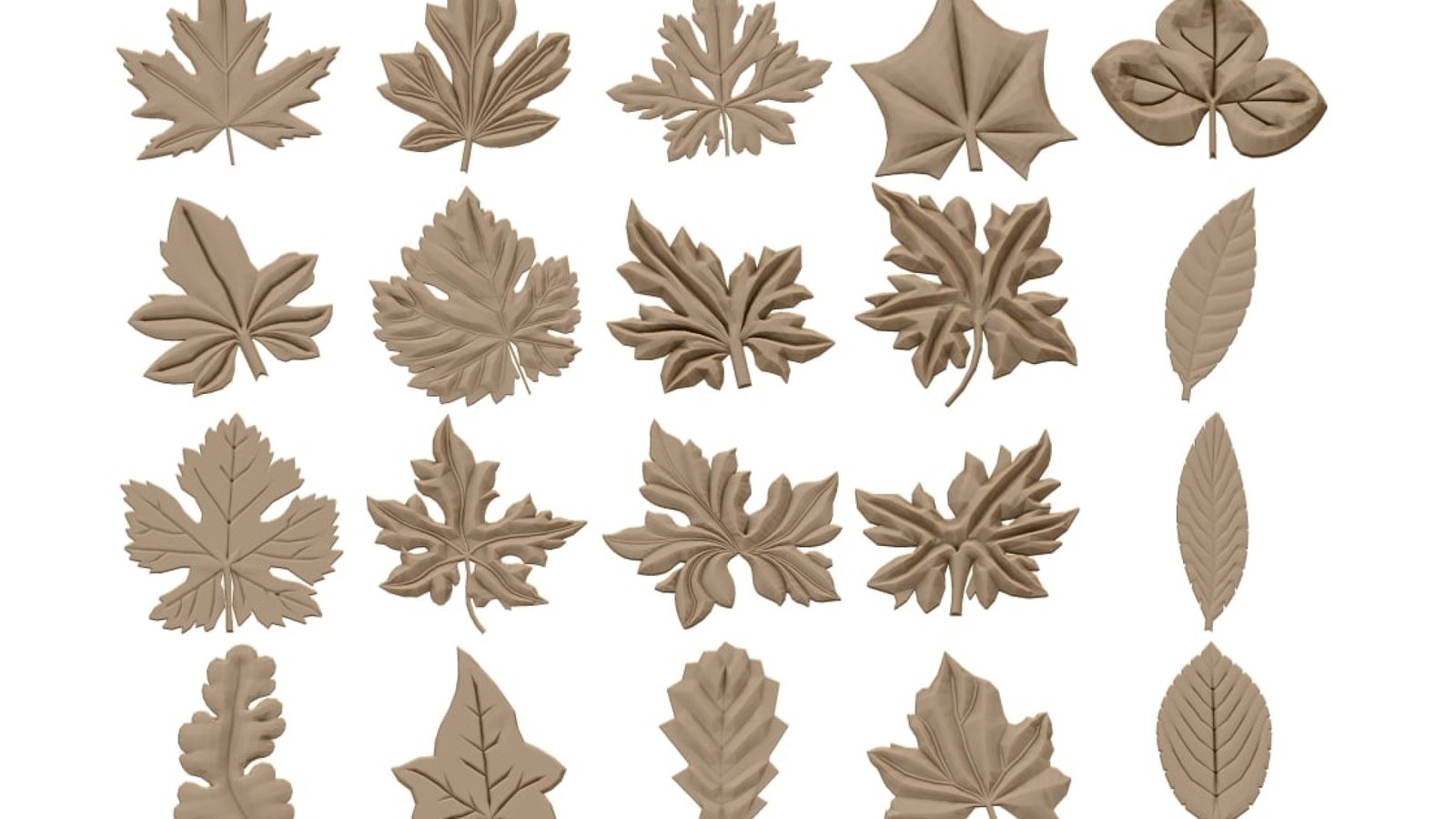 20 Leaf Design package 3D Model STL file Free Download A000504