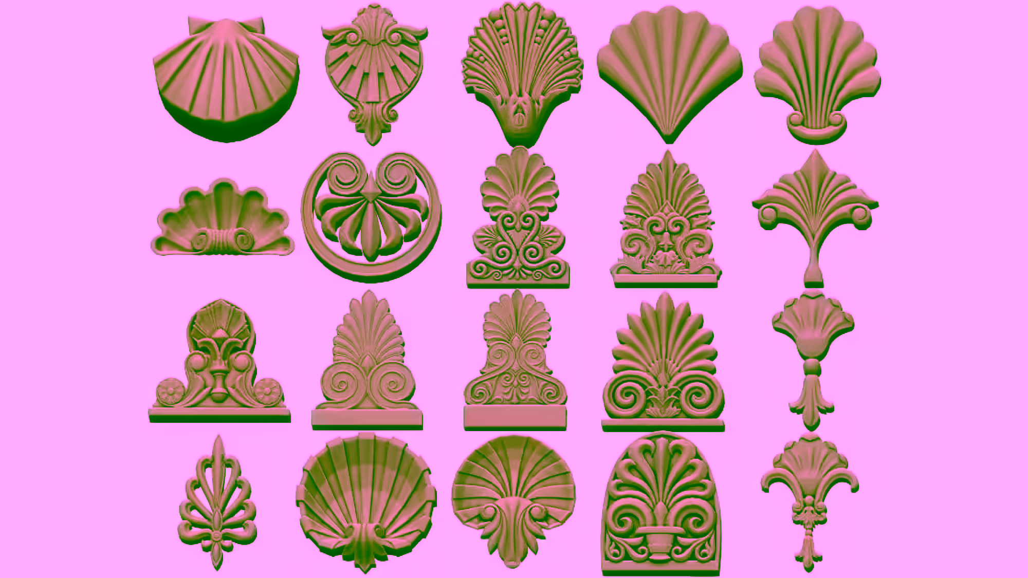 20 Pattern Design Package 3d Model Stl File Free Download A000503