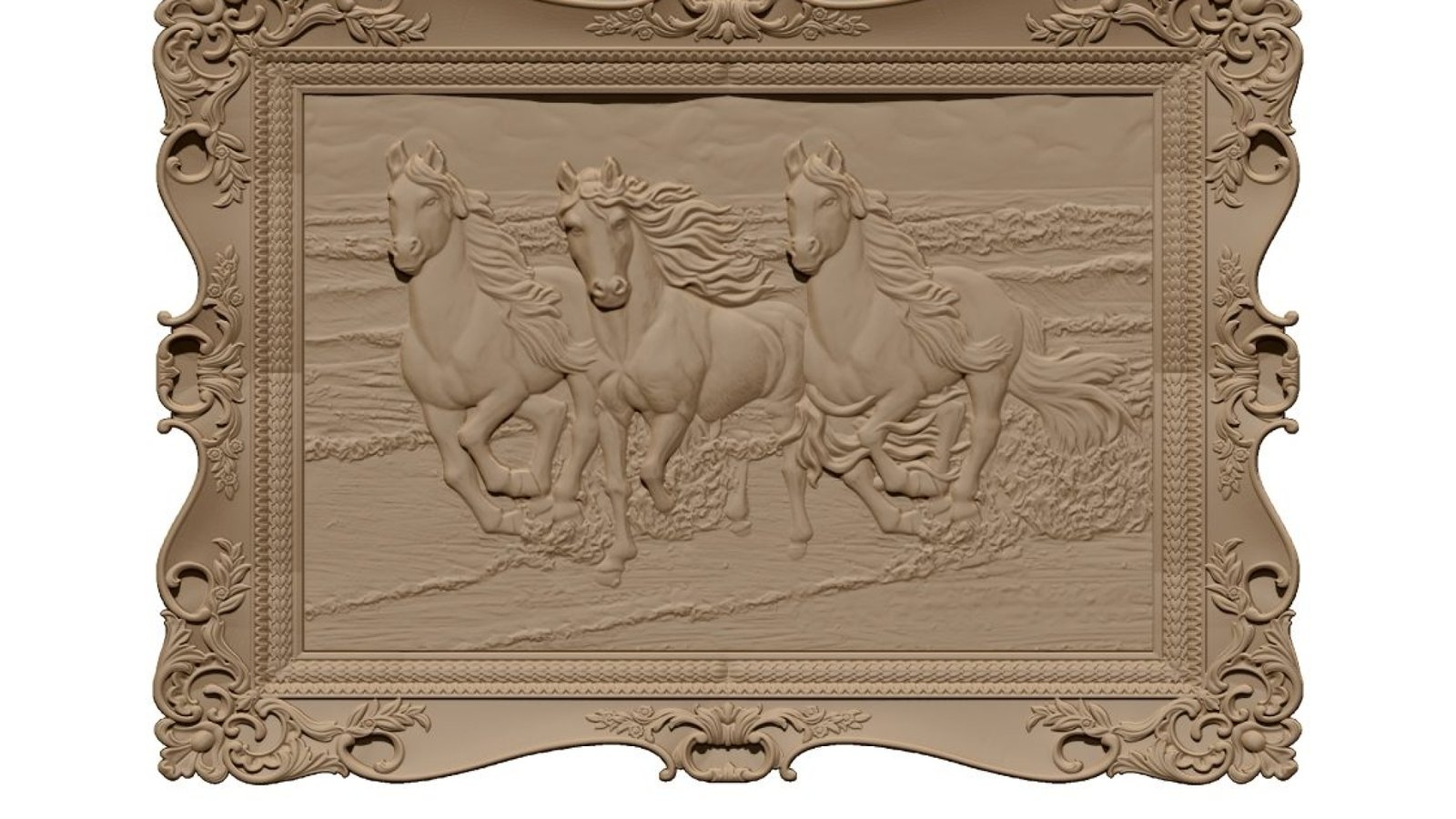 3 Horses 3d Model For Wood Carving Stl File Free Download A000450