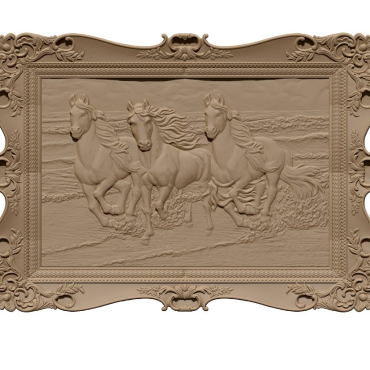 3 Horses 3d Model For Wood Carving Stl File Free Download A000450