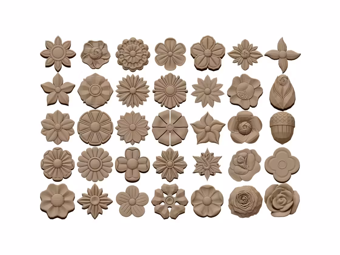 35 Flowers Pack 3d Model Stl File Free Download A000502