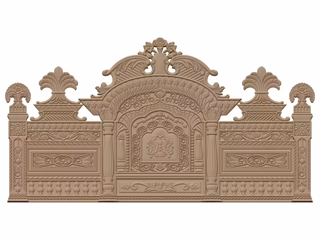 Bed Design Model For Wood Carving Stl File Download A000432