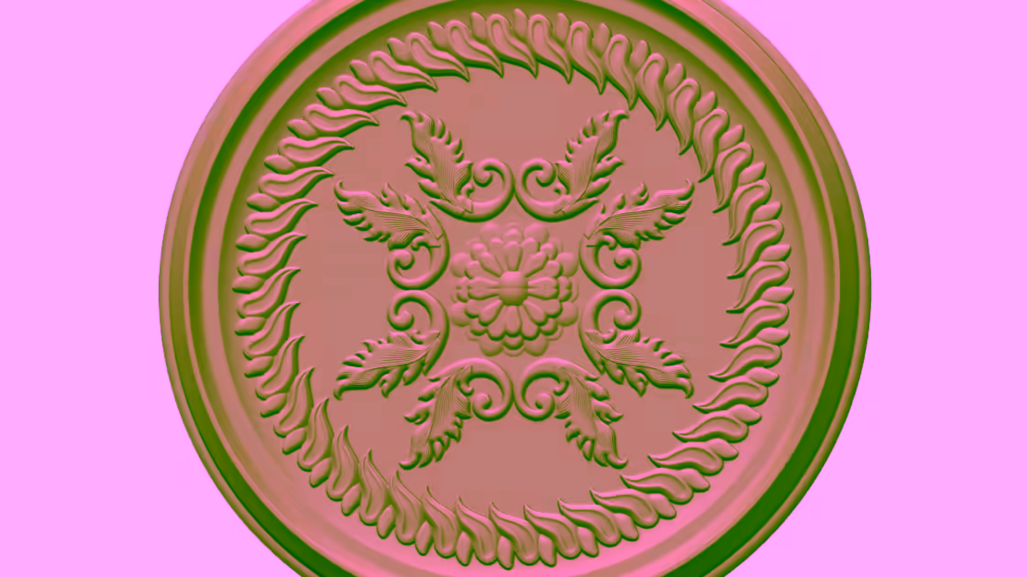 Ceiling Rose Design 3d Stl Model For Cnc Carving A000493