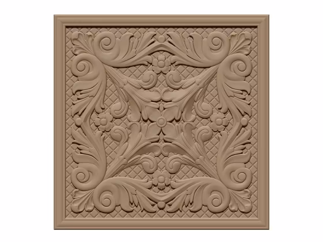 Square 3d Design For Cnc Carving A000462