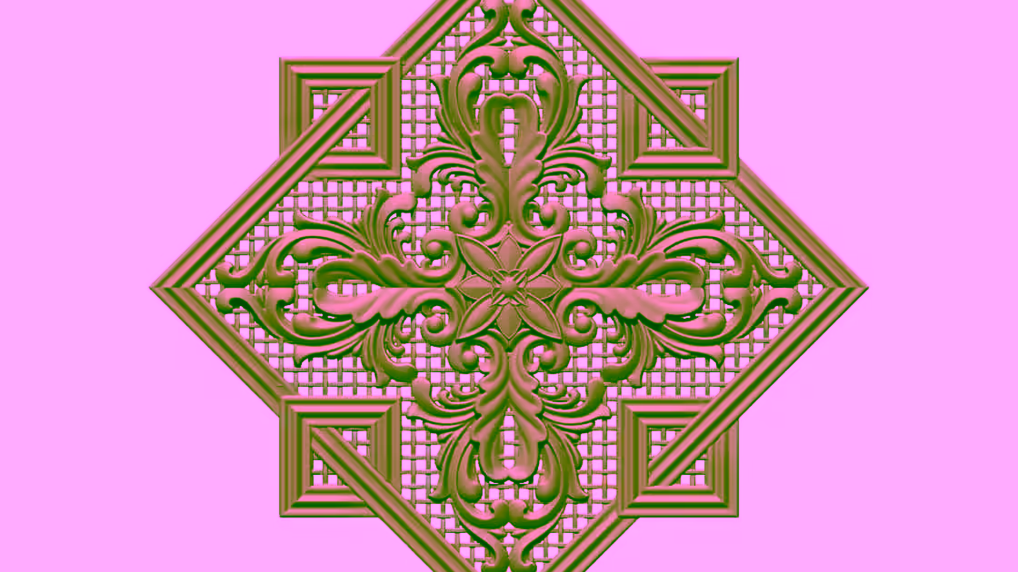 Square 3d Design For Cnc Carving A000463