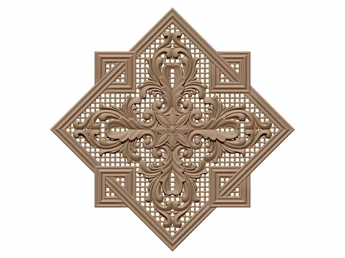 Square 3d Design For Cnc Carving A000463