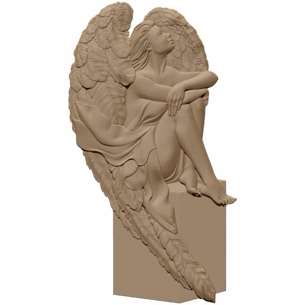 Angel Girl 3D art STL file Free Download A000636