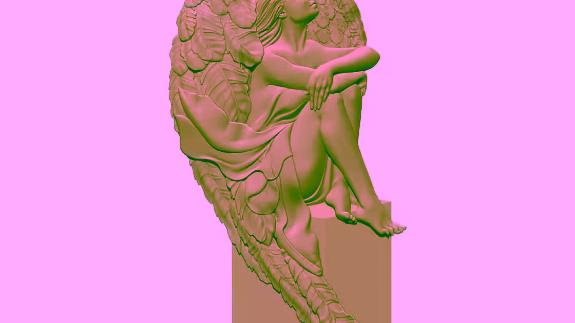 Angel Girl 3D art STL file Free Download A000636
