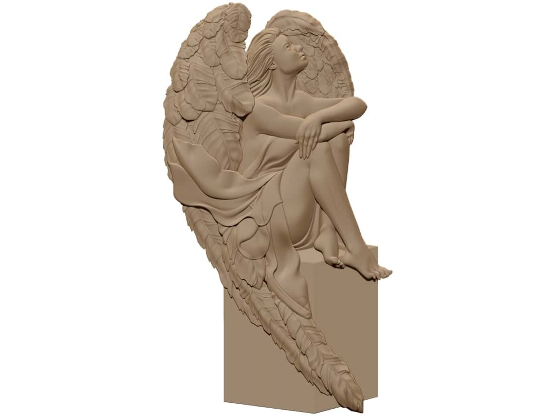 Angel Girl 3D art STL file Free Download A000636