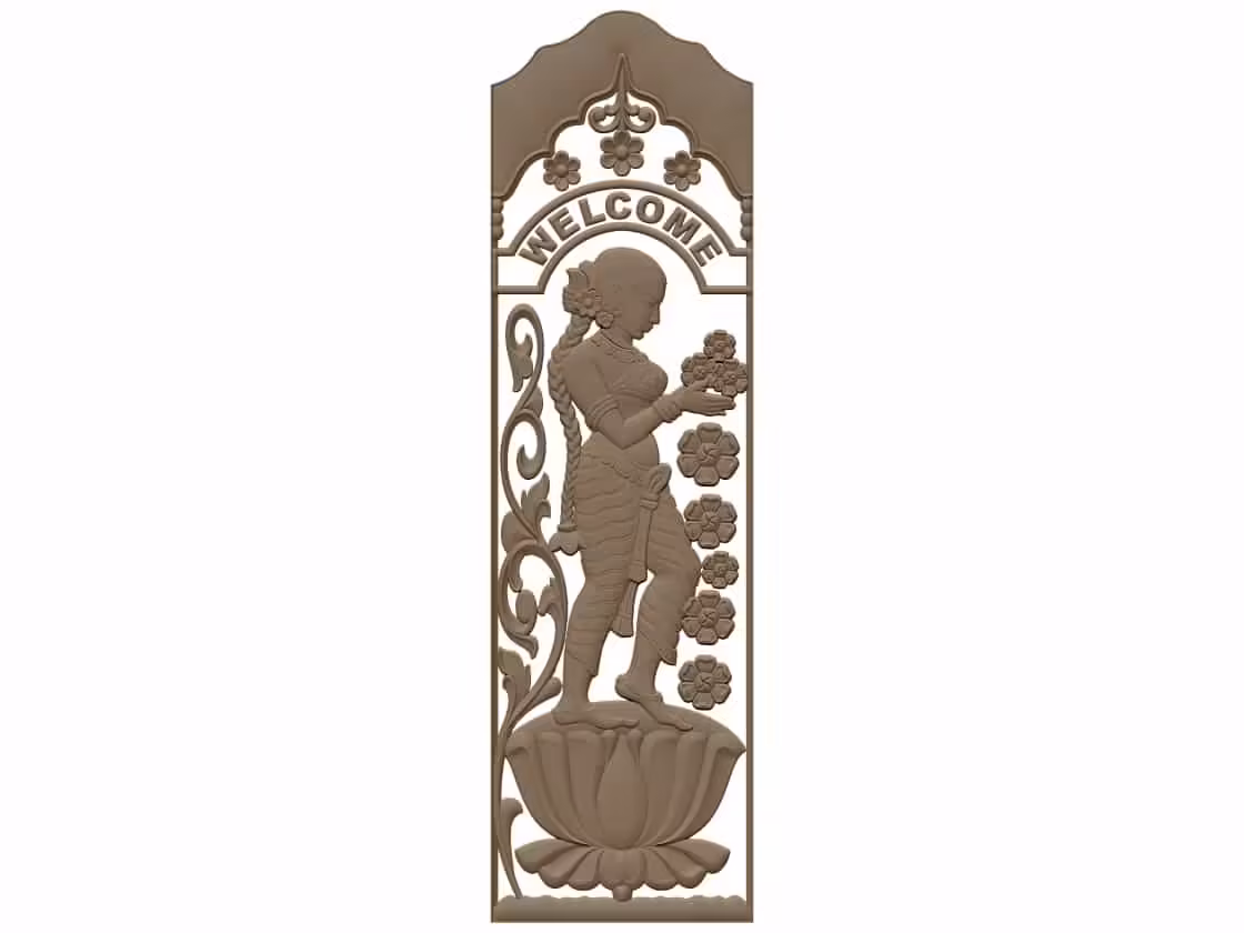 Door design for CNC engraving STL file Free Download A000613
