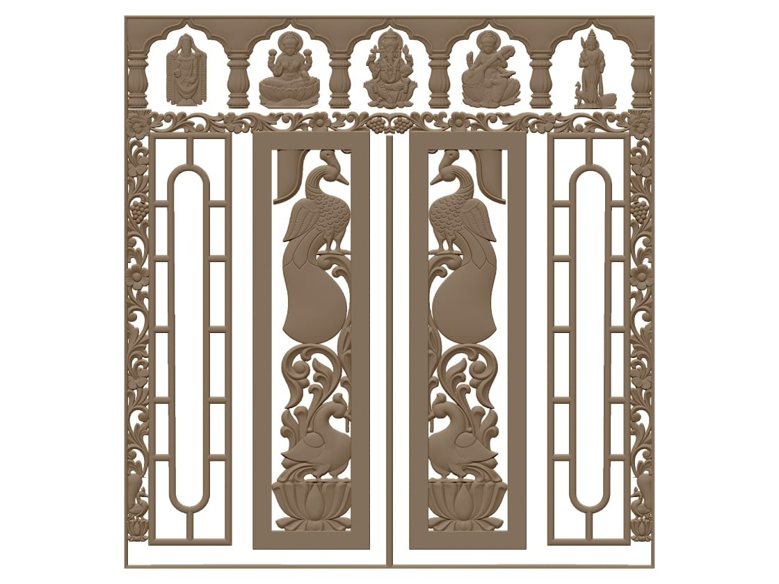 Door frame design for CNC engraving STL file Free Download A000614