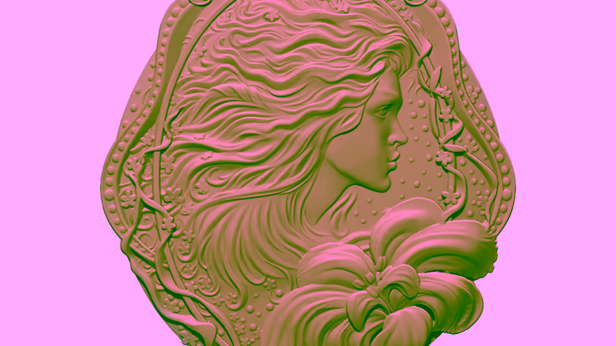Girl 3D art painting STL file Free Download A000633