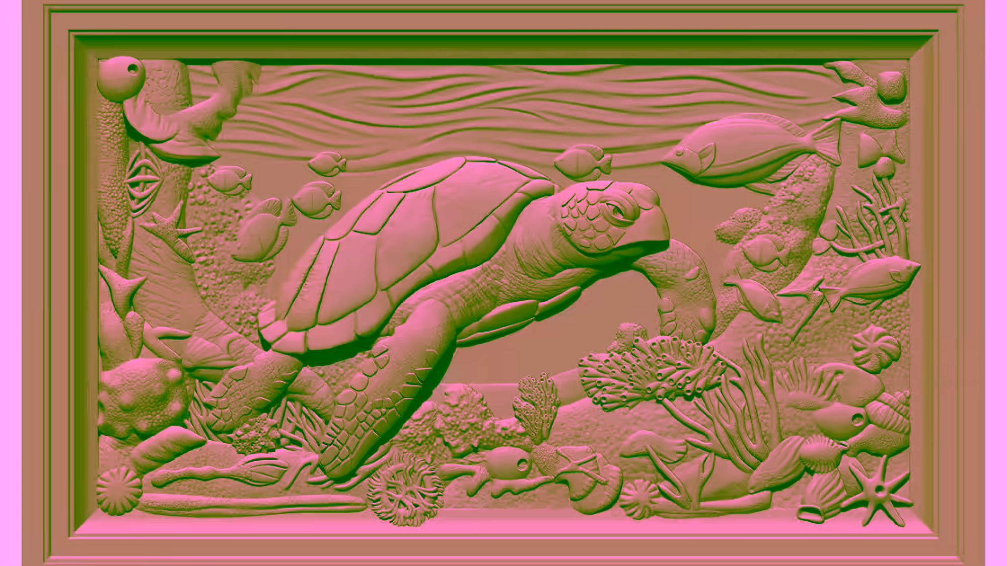  Turtle 3D art painting STL file Free Download A000635