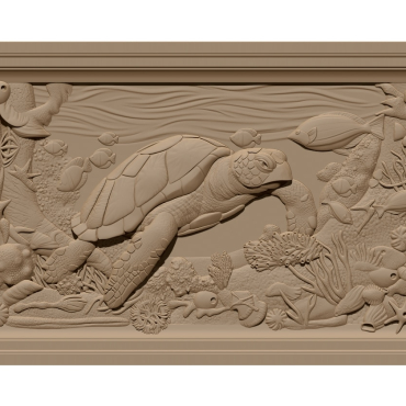  Turtle 3D art painting STL file Free Download A000635