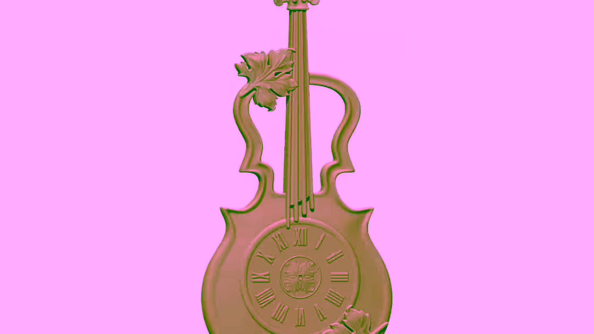 Violin Wall Clock 3D Model STL file Free Download A000640
