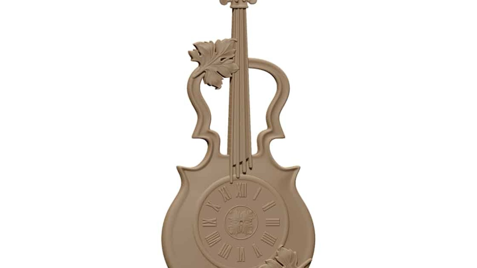 Violin Wall Clock 3D Model STL file Free Download A000640