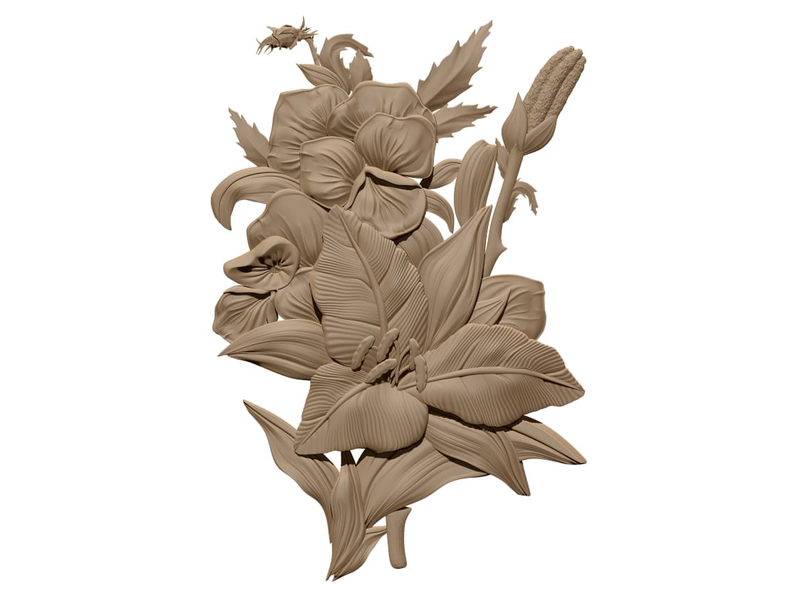 Flower design STL file Free Download A000665