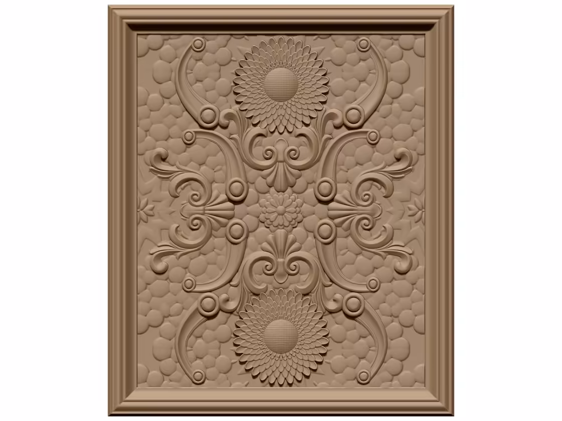 Flower with frame 3D STL file Free Download A000672