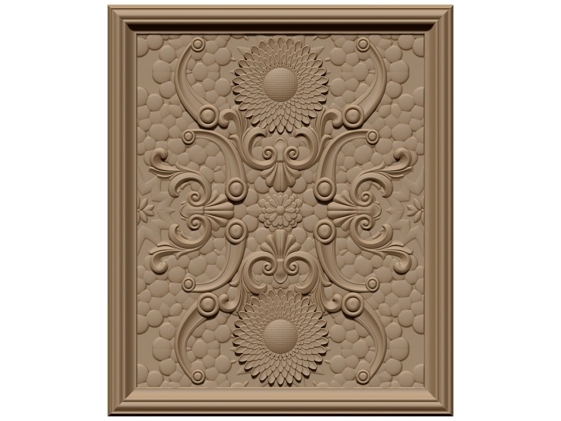 Flower with frame 3D STL file Free Download A000672