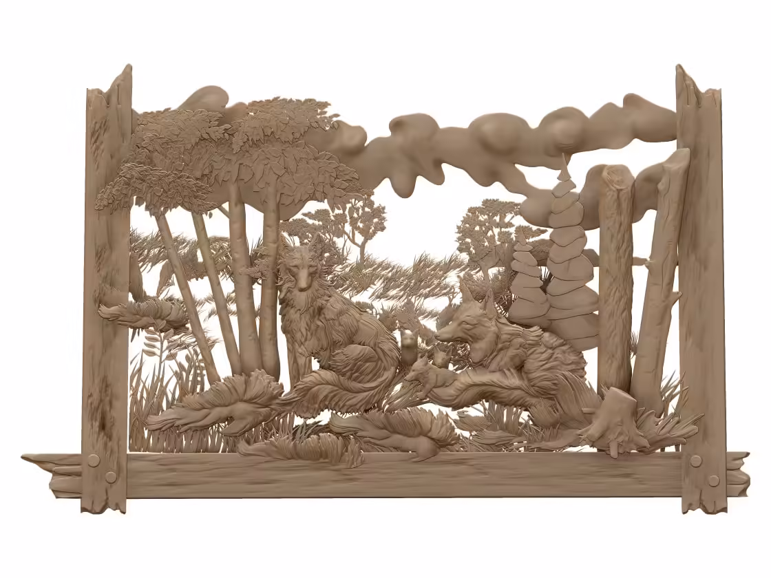 Fox 3D art design STL file Free Download A000667