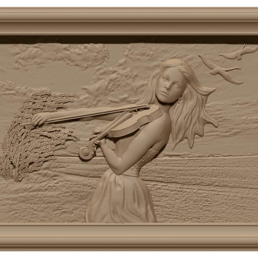 Girl With Guitar 3D model STL file Free Download A000677