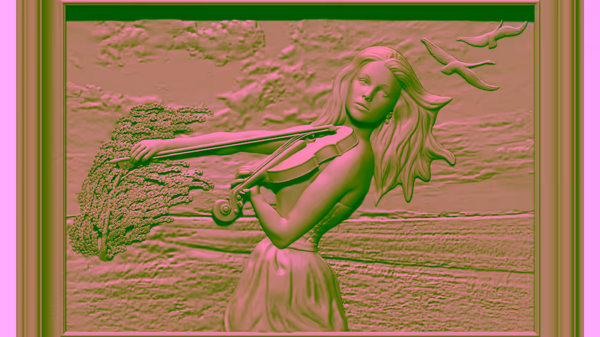Girl With Guitar 3D model STL file Free Download A000677