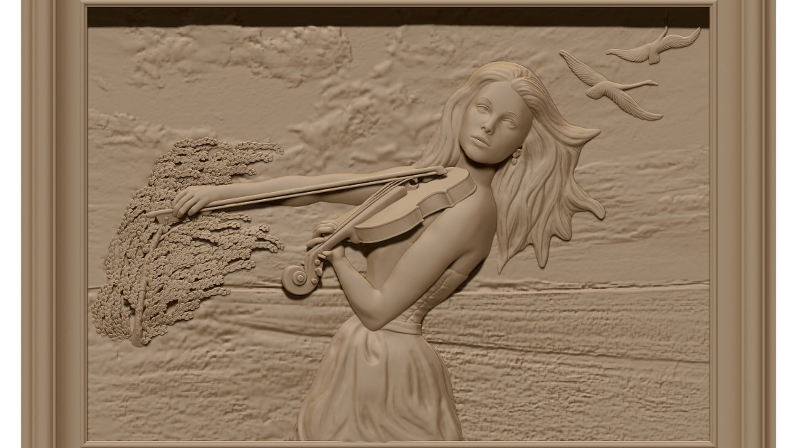 Girl With Guitar 3D model STL file Free Download A000677