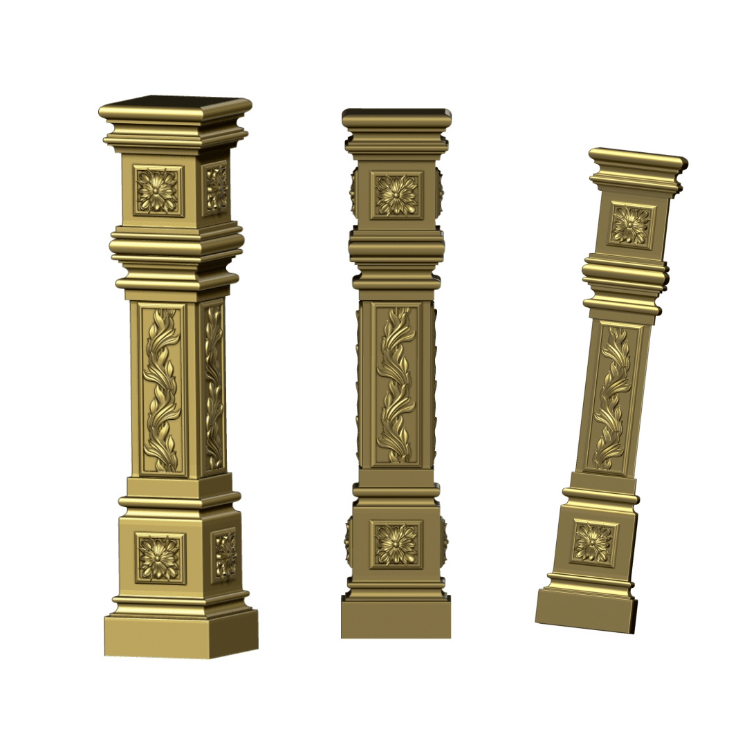 3D Column Deign STL File Download for cnc router carving