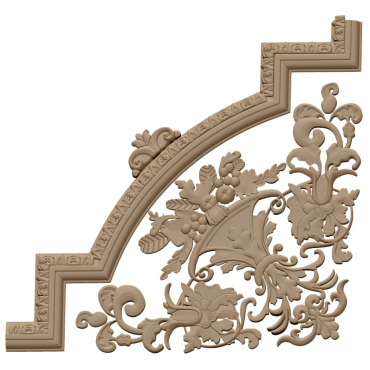 3D Corner Design OBJ file free download A000706