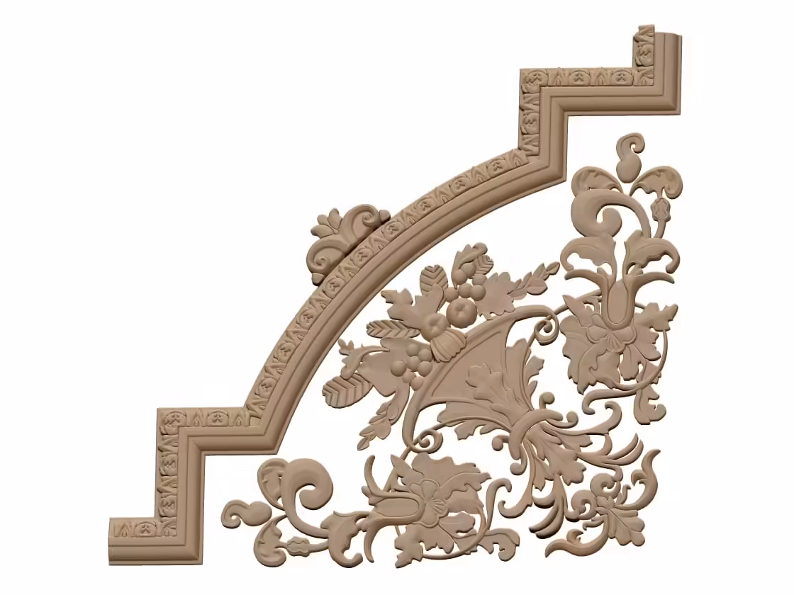 3D Corner Design OBJ file free download A000706