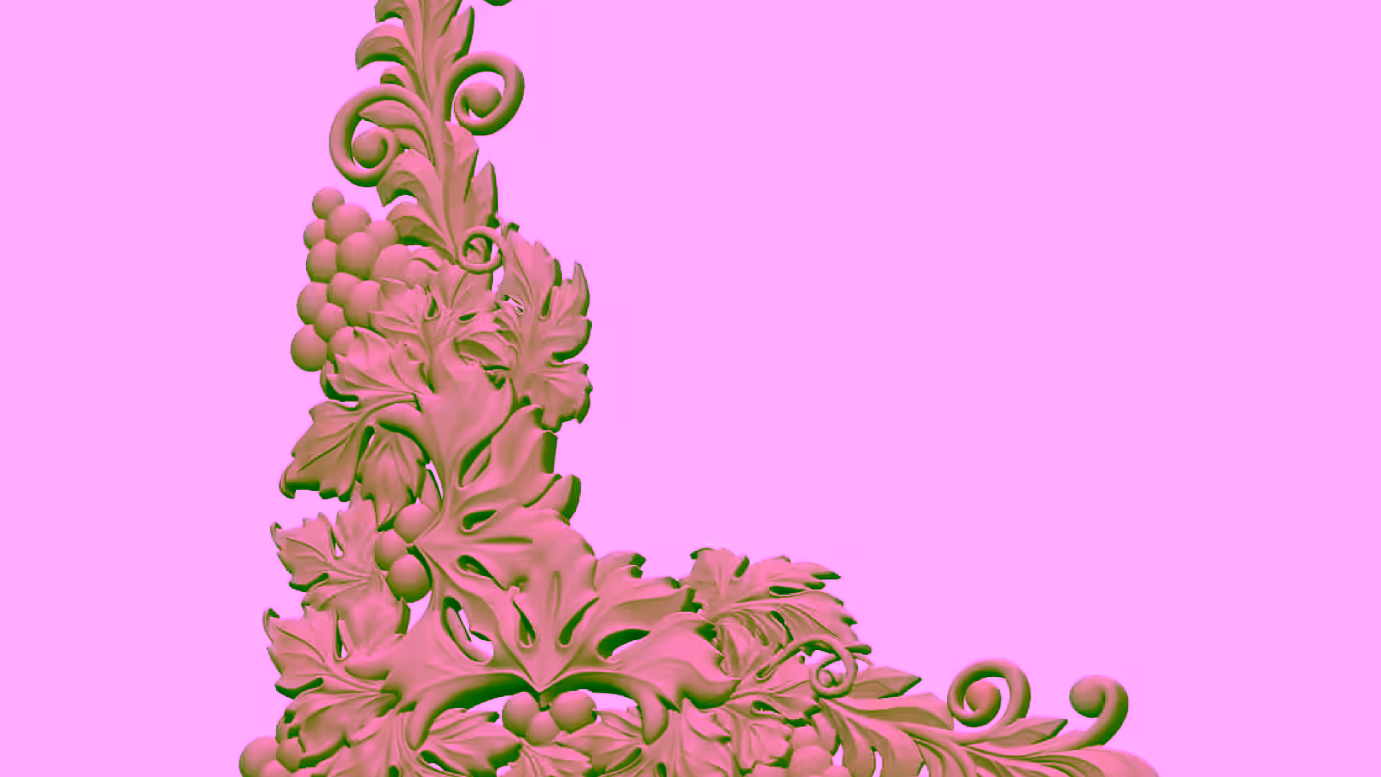 3D Corner Flower Design OBJ file free download A000712