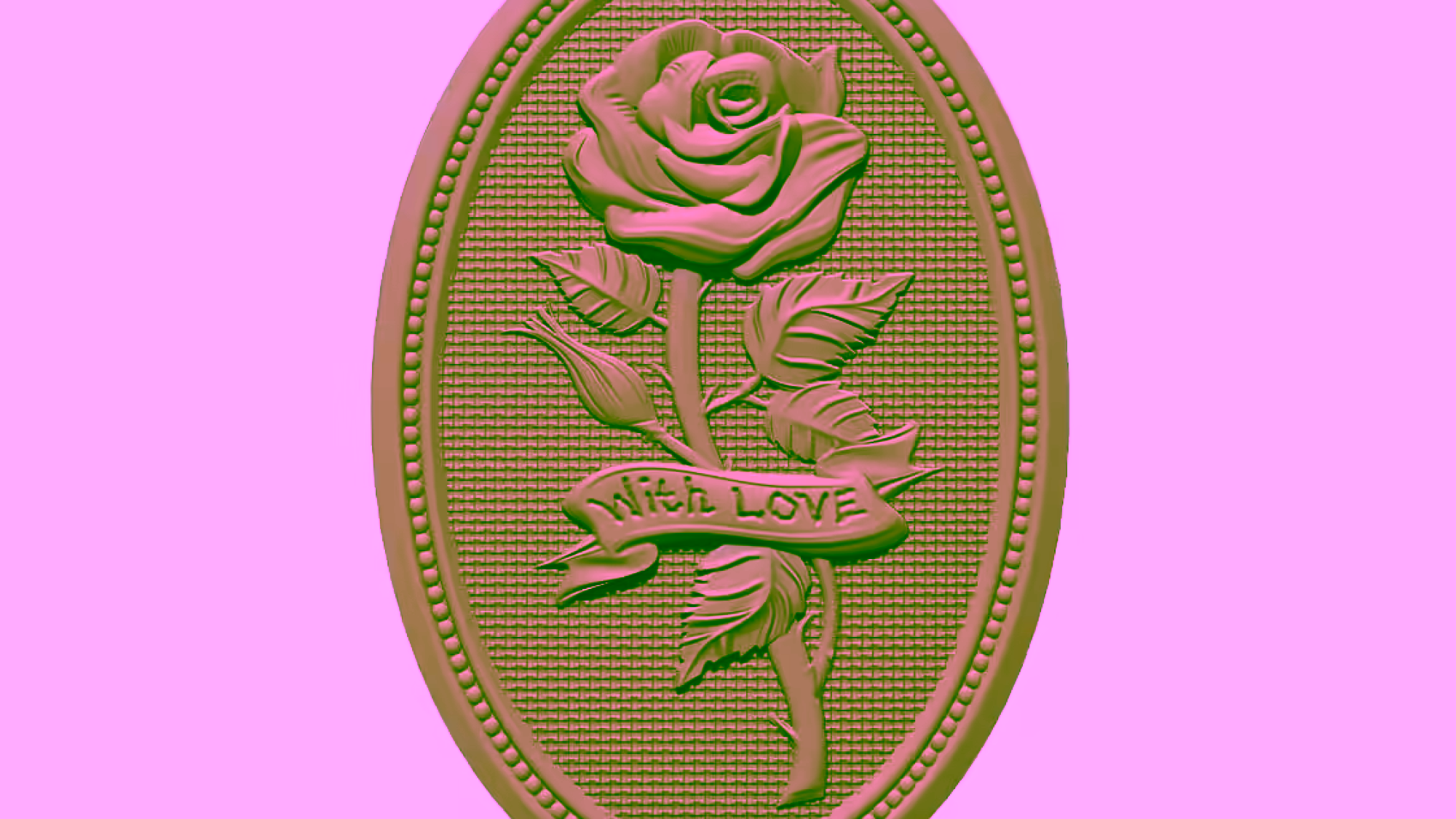 3D Rose Badge Design obj file free download A000688